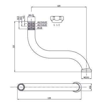 Mereo Ramínko trubkové, 12 cm