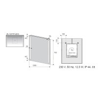 Zrcadlo s LED osvětlením 120x70 cm, ZIL12070TLEDS