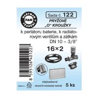Sada k tělu vršku baterie, k radiátorovým ventilům a zátkám, 3/8", č. 122