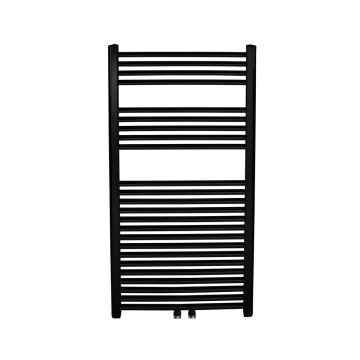 Otopný žebřík rovný, černý, středové připojení