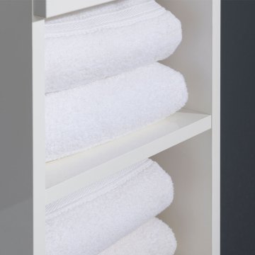 Mereo Leny, koupelnová skříňka vysoká 170 cm, bílá, levá - aktuální náhradou je produkt CN814N