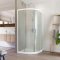 Mereo Sprchový set:, LIMA, čtvrtkruh, 90x90x190 cm, R 550, bílý ALU, sklo Point, vanička litý mramor