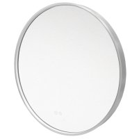 Getmi zrcadlo kulaté 600 mm, LED osvětlení, ocelově šedý rám, II. jakost, drobné škrábance rámu