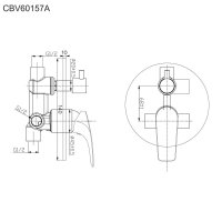 Mereo Sprchová podomítková baterie s trojcestným přepínačem, Mada, Mbox, kulatý kryt, chrom