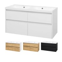 Mereo Opto, koupelnová skříňka s umyvadlem z litého mramoru 121 cm