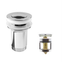Mereo Výpusť uzavírací se sítkem CLIC-CLAC ø  5/4" celokovová chromovaná s přepadem, vytahovací