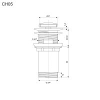 Mereo Výpusť uzavírací CLIC-CLAC, celokovová s přepadem, pochromovaná mosaz, ø 5/4", kulatá