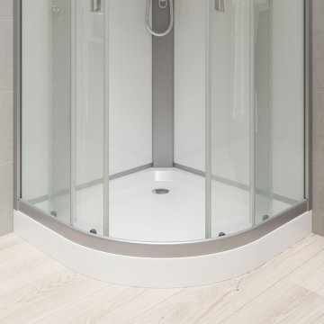 Mereo Čtvrtkruhová sprchová vanička R550, 80x80x14 cm, SMC, bílá, včetně nožiček a sifonu