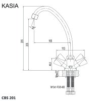 Mereo Dřezová stojánková baterie, Kasia, výška 250 mm, chrom