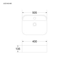 Mereo Umyvadlo na desku bez přepadu, 505x400x135 mm, keramické