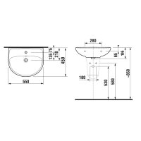 Jika Lyra Plus umyvadlo 55x45 cm, H8143820001041
