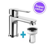 Getmi umyvadlová stojánková baterie s clic-clacem, chrom