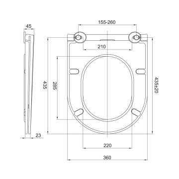 Mereo WC set - Smart flush rimless WC oblé, modul pro sádrokarton, bílé hranaté tlačítko