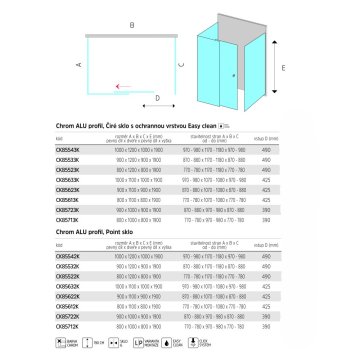 Mereo Sprchový kout, Lima, obdélník, pev.díl x zasunovací dveře x pev.díl, chrom ALU, sklo Point