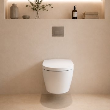 Mereo WC s integrovaným elektronickým bidetem, RIMLESS, 592x380x430 cm, keramické, vč. sedátka