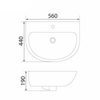 Mereo Keramické umyvadlo 56 cm