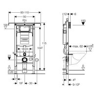 Geberit Duofix Speciál WC modul do bytového jádra s nádržkou 12 cm, 111.355.00.5