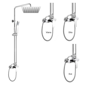 Mereo Sprchová baterie s talířovou hranatou slim sprchou 250x250 mm, nerez