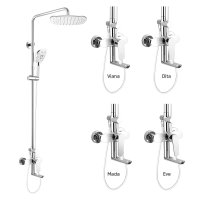 Mereo Vanová baterie s talířovou hranatou sprchou, bílá