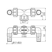 Alcaplast dvojité kolínko s klapkami, P155Z-G1