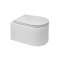 Mereo WC set - Rimless WC oblé, modul pro sádrokarton, bílé oválné tlačítko