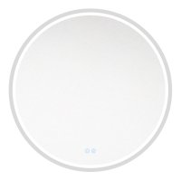 Getmi zrcadlo kulaté 600 mm, LED osvětlení, ocelově šedý rám, II. jakost, drobné škrábance rámu