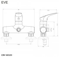Mereo Sprchová nástěnná baterie, Eve, bez příslušenství, 150 mm, chrom