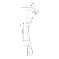 Mereo Sprchový set Sonáta s tyčí, hadicí, ruční a talíř. kulatou sprchou