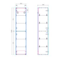 Mereo Siena, koupelnová skříňka 155 cm vysoká, L/P, multicolor - RAL lesk/mat