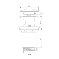 Mereo Výpusť uzavírací se sítkem CLIC-CLAC ø  5/4" celokovová chromovaná s přepadem, vytahovací