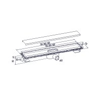 Mereo Odtokový sprchový žlab Slim, bez roštu, nerez