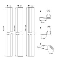 Mereo Sada těsnění pro CK3x1xxZ,N,H, (posuvné dveře 2 ks, fixní sklo 2 ks, mag. lišty 2 ks), sklo 4 mm