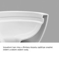 Mereo WC závěsné kapotované, RIMLESS, 490x340x350, keramické, vč. sedátka CSS118S