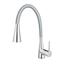 Dřezová stojánková baterie s šedým ramenem a sprškou, 70720,0S