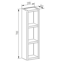 Mereo Aira, koupelnová skříňka 20 cm, horní, policová