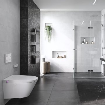 Mereo WC s integrovaným elektronickým bidetem, RIMLESS, 592x380x430 cm, keramické, vč. sedátka