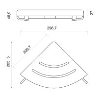 Mereo Polička rohová s háčky