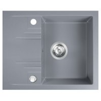 Granitový dřez s odkapem, šedý, DRGM48/58GA