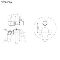 Mereo Sprchová podomítková baterie s přepínačem, Sonáta, Mbox, kulatý kryt, chrom