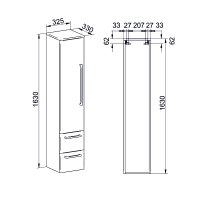 Mereo Bino, koupelnová skříňka vysoká 163 cm, pravá, Multidecor