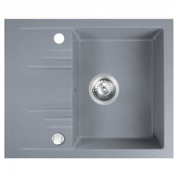 Granitový dřez s odkapem, šedý, DRGM48/58GA
