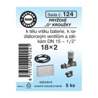 Sada k tělu vršku baterie, k radiátorovým ventilům a zátkám, 1/2", č. 124
