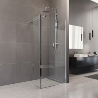 Mereo Boční díl pro WALK IN, Novea, 35 x  200 cm, chrom ALU, sklo Čiré