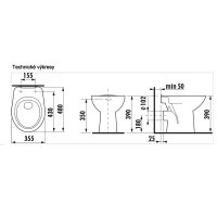 Jika Zeta WC stojící, zadní odpad, H8223960000001