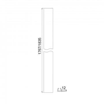 Mereo Stírací lišta na posuvné dveře a pevný díl, pro Kora CK35(4)1xxN, CK35(4)1xxZ