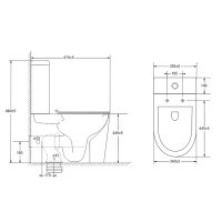 Mereo WC kombi, vyvýšené, vario odpad, kapotované, Smart Flush RIMLESS, keramické vč. sedátka