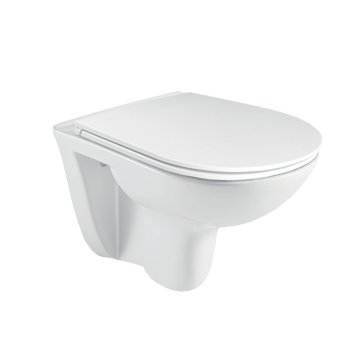 Mereo WC set - Rimless WC oblé, modul pro sádrokarton, bílé oválné tlačítko