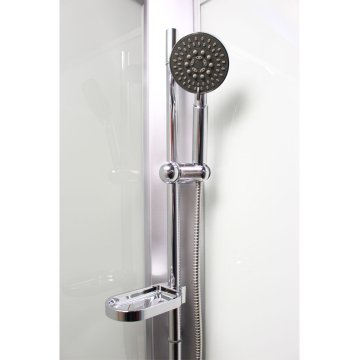 Mereo Sprchový box, čtvrtkruh, bez stříšky, s vaničkou R550, satin ALU, sklo Point, zadní stěny bílé