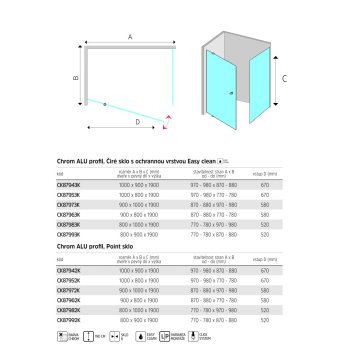 Mereo Sprchový kout, Lima, obdélník, pivotové dveře a pevný díl, chrom ALU, sklo Čiré