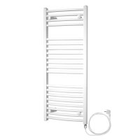 Mereo Otopný žebřík oblý, bílý, elektrický